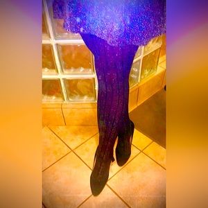 Nine West Black Suede Gushing Bow Heels Size 12